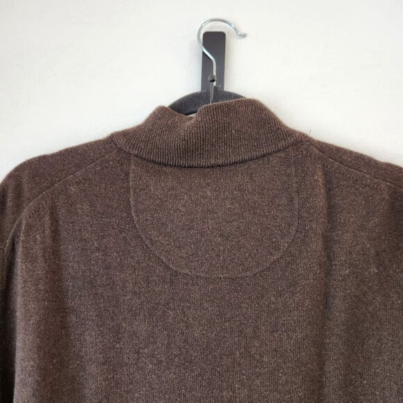 Jos A Bank Reserve Italian Yarn Wool Cashmere Quarter Zip Brown Sweater XXL - Picture 5 of 8